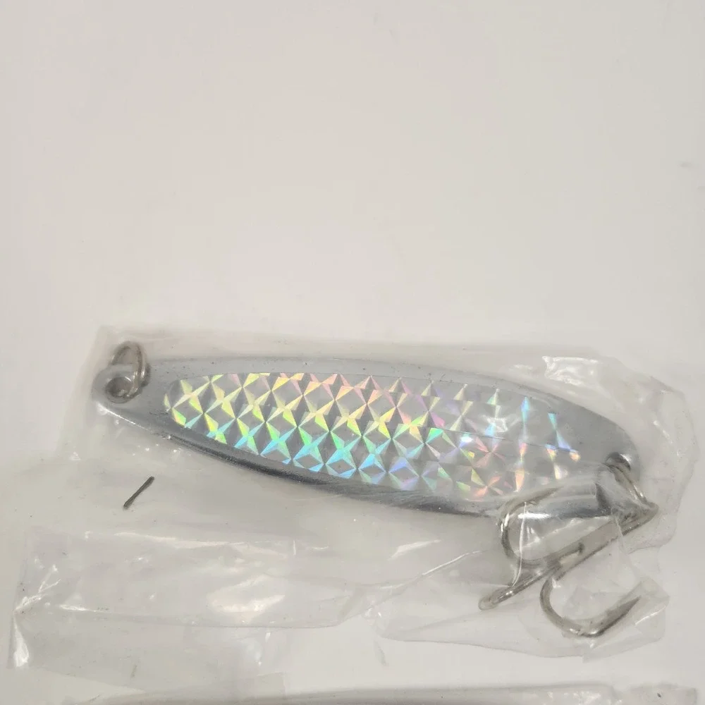 2oz Fishing Spoon Jig Treble Hook Holographic Laser casting crocodile Spoons New